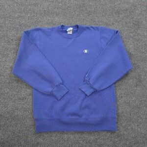 Vintage Champion Sweatshirt Mens Medium Purple Blank Grunge Sports Logo 90s USA
